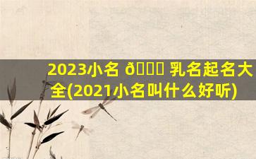 2023小名 🕊 乳名起名大全(2021小名叫什么好听)